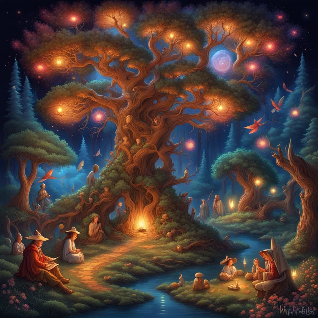 Magical Forest Celebration Under the Moon