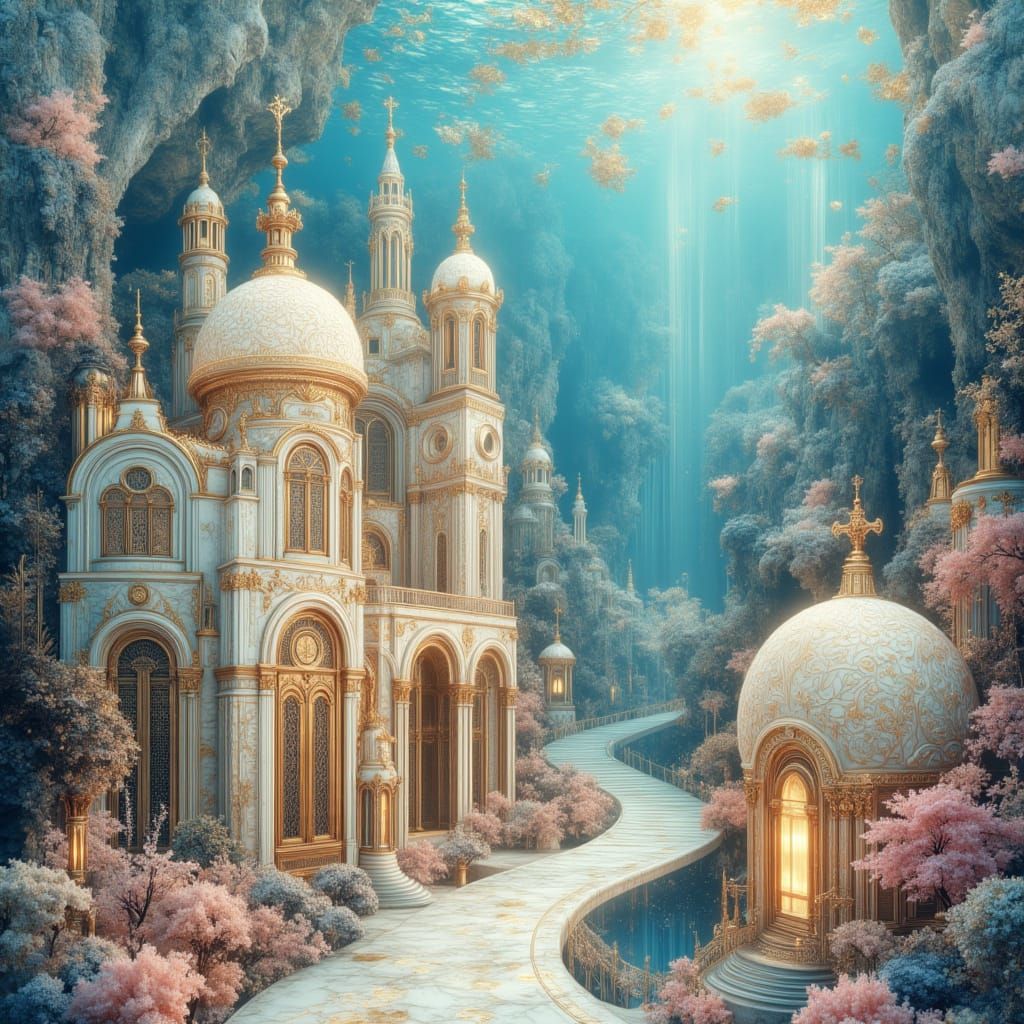 Underwater World: Mother-of-Pearl Shell Buildings