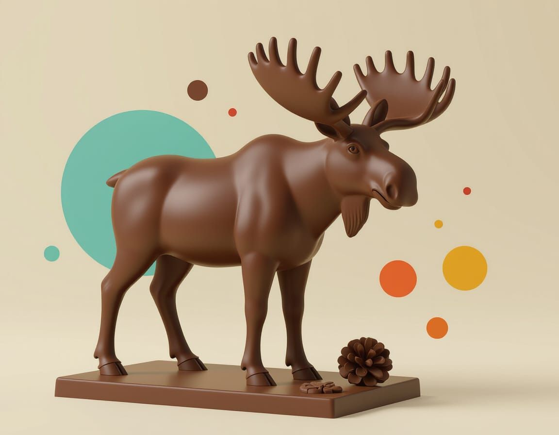 Chocolate Moose 3D Sculpture: Abstract Art
