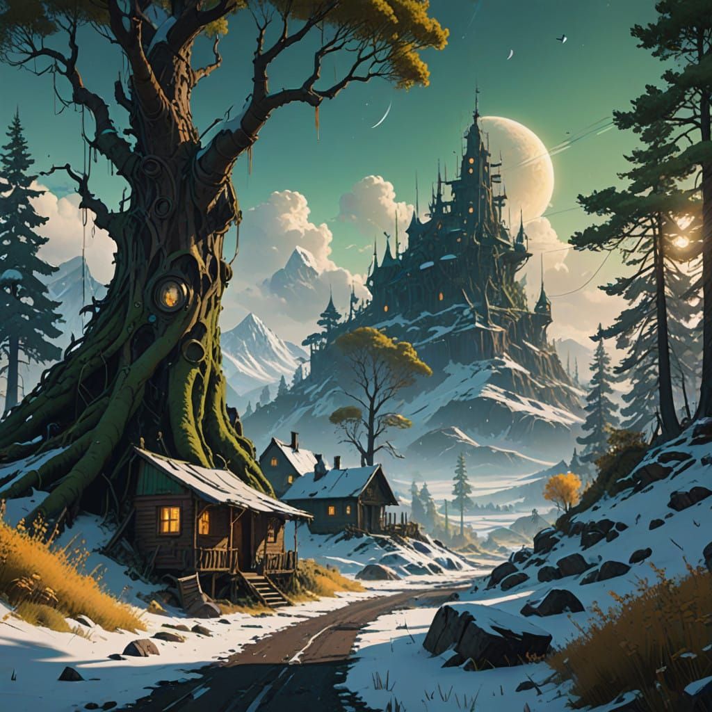 Ancient Forest Radiates Otherworldly Magic in Sunset Glow