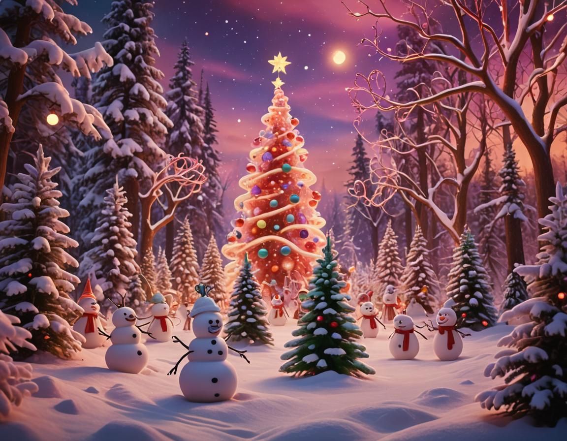 Alien Christmas: Candy Canes and Aurora Lights