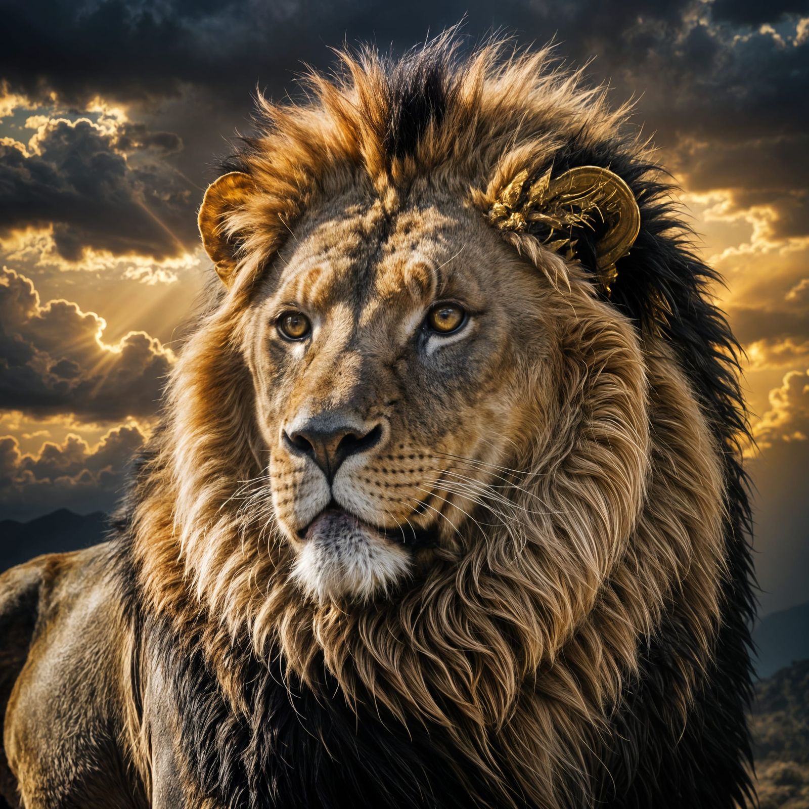 Lion's Sacred Majesty in Golden Light