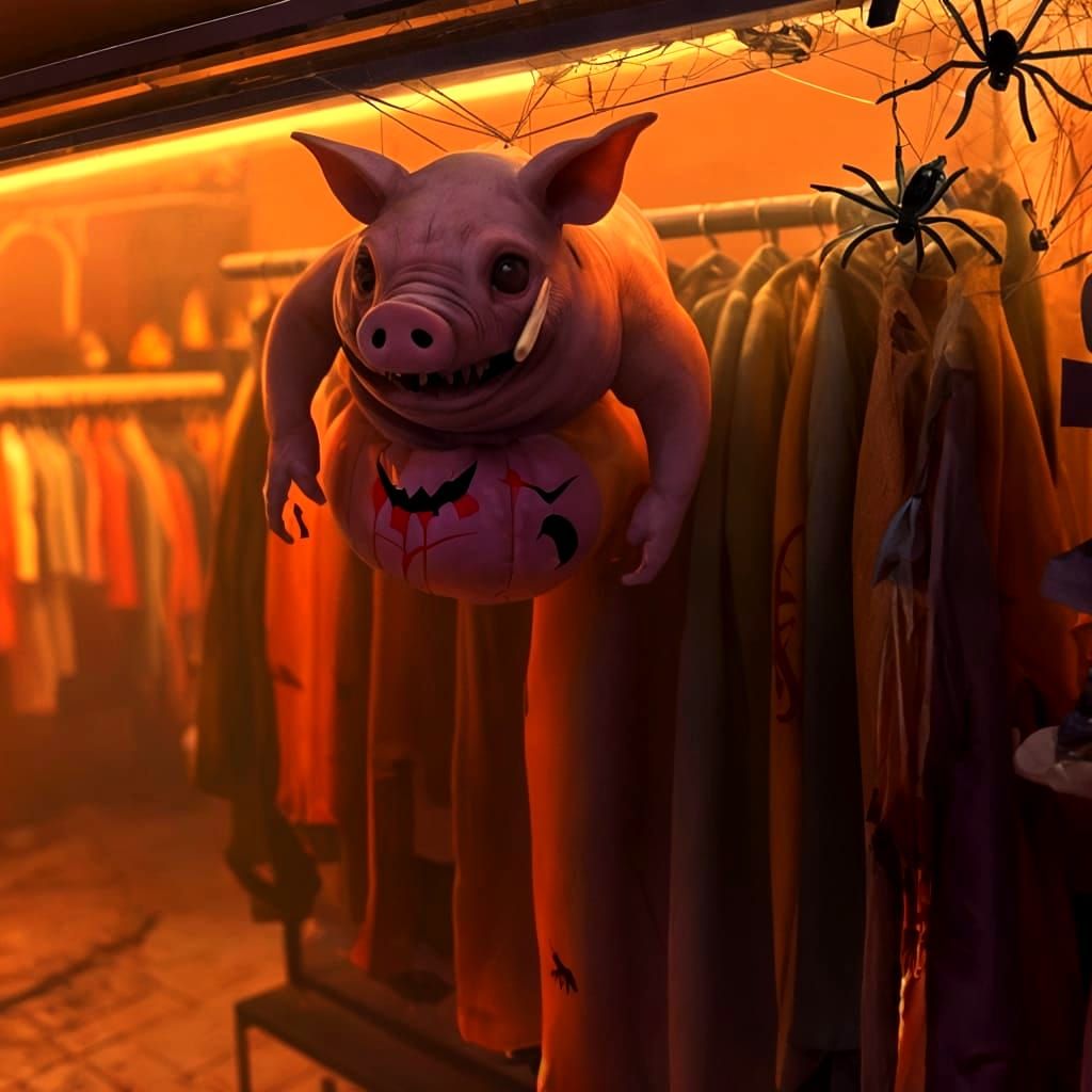 Gory Horror Pig Halloween Costume in Store