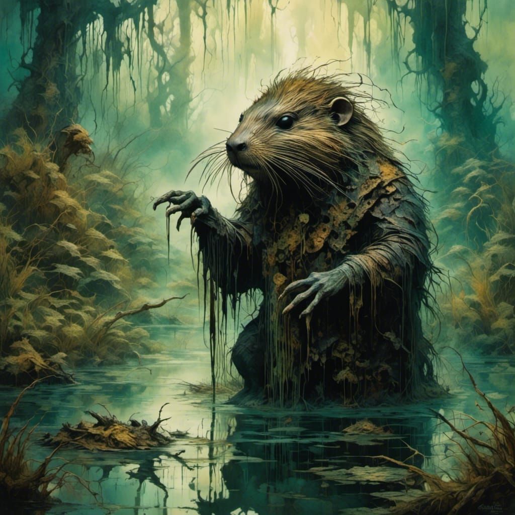 Three-Eyed Mutant Coypu in Fetid Swamp