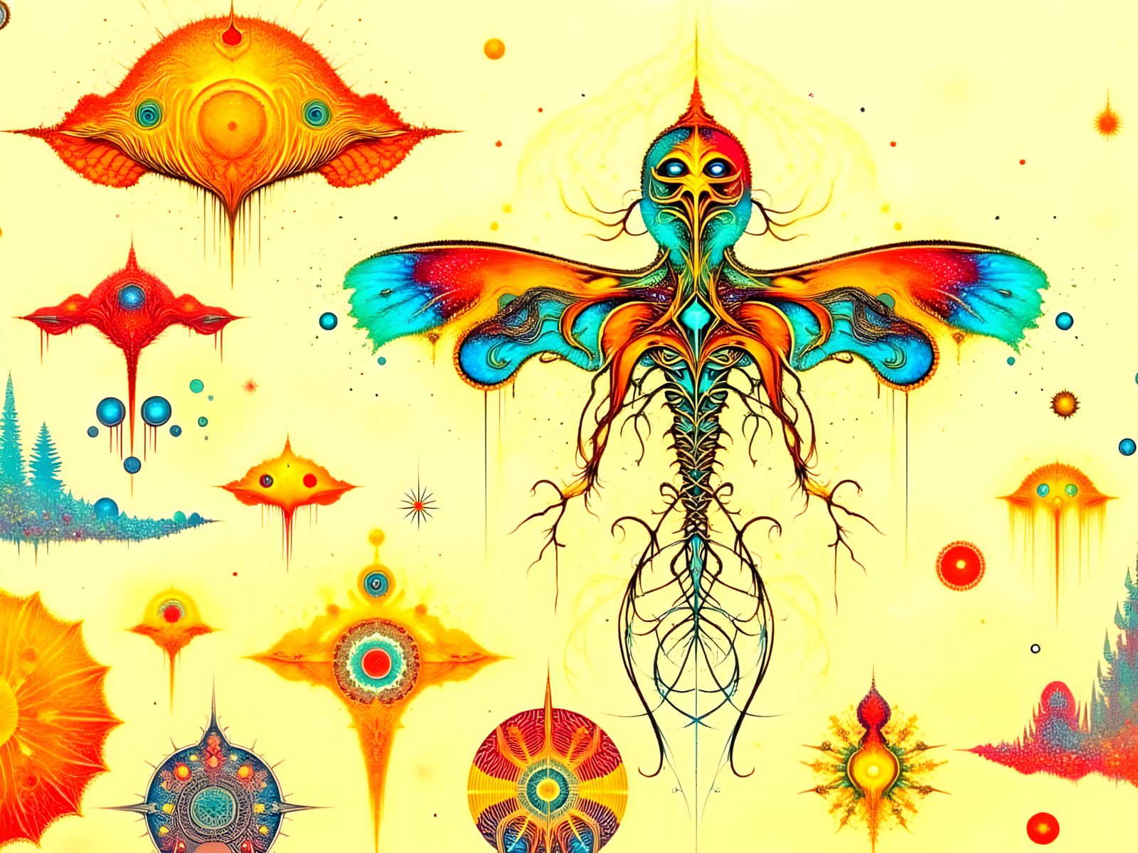 Abstract Architectural Forms with Fractal Elements