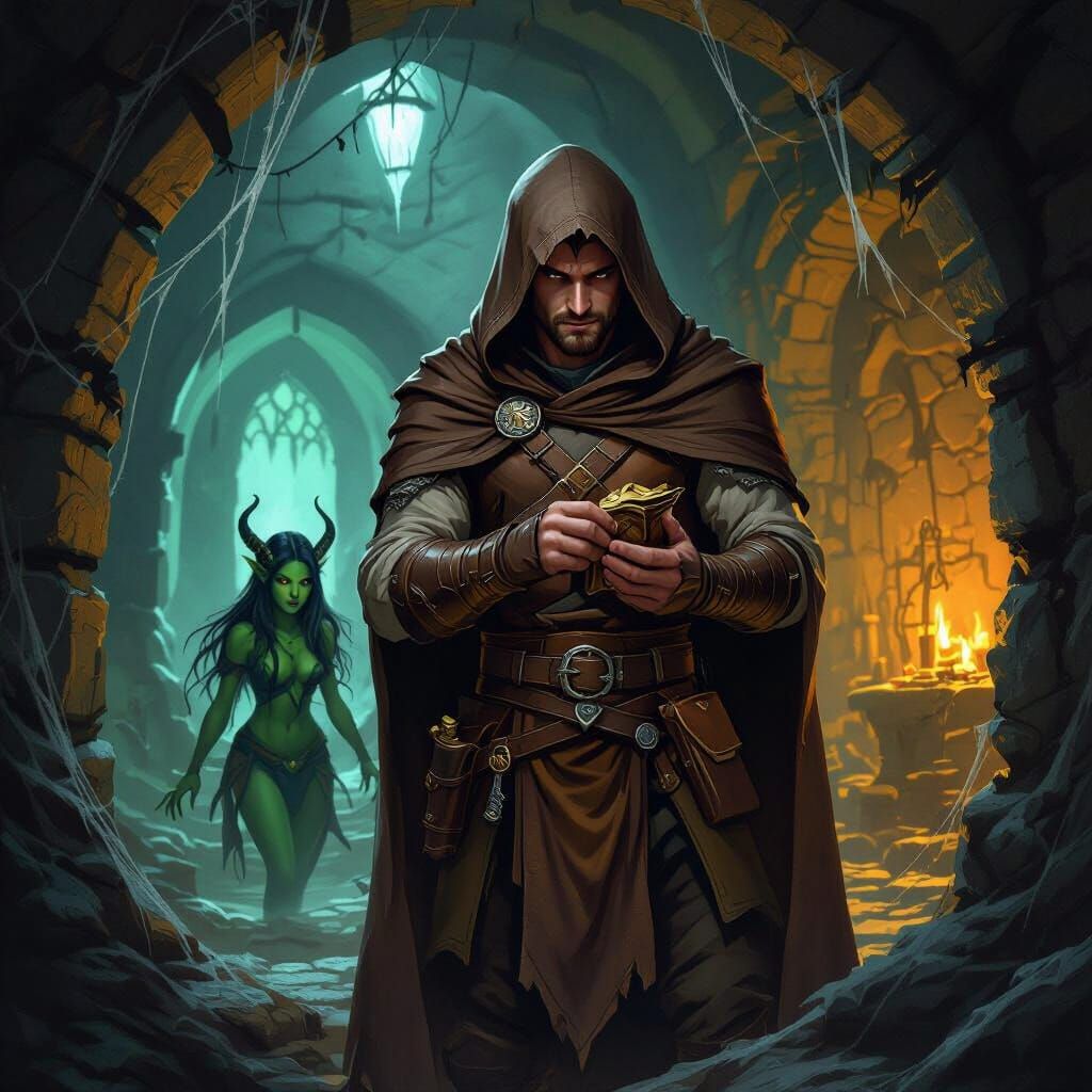 Rogue in Dungeon with Demon