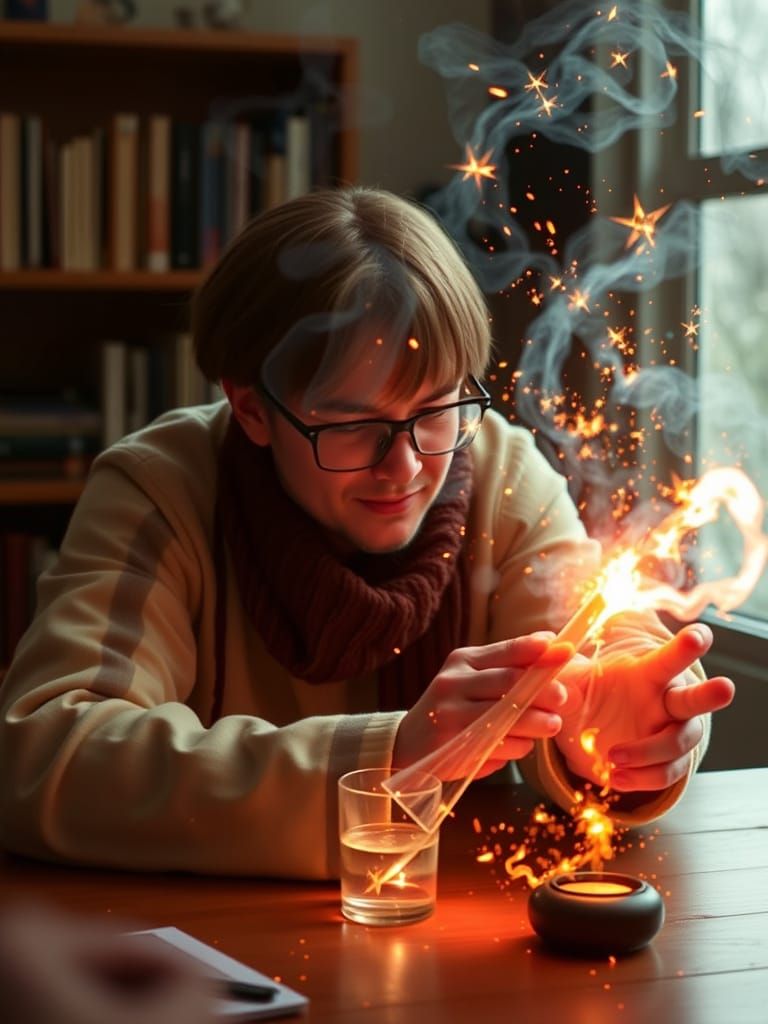 Enchanted Laboratory Scene in Whimsical Art