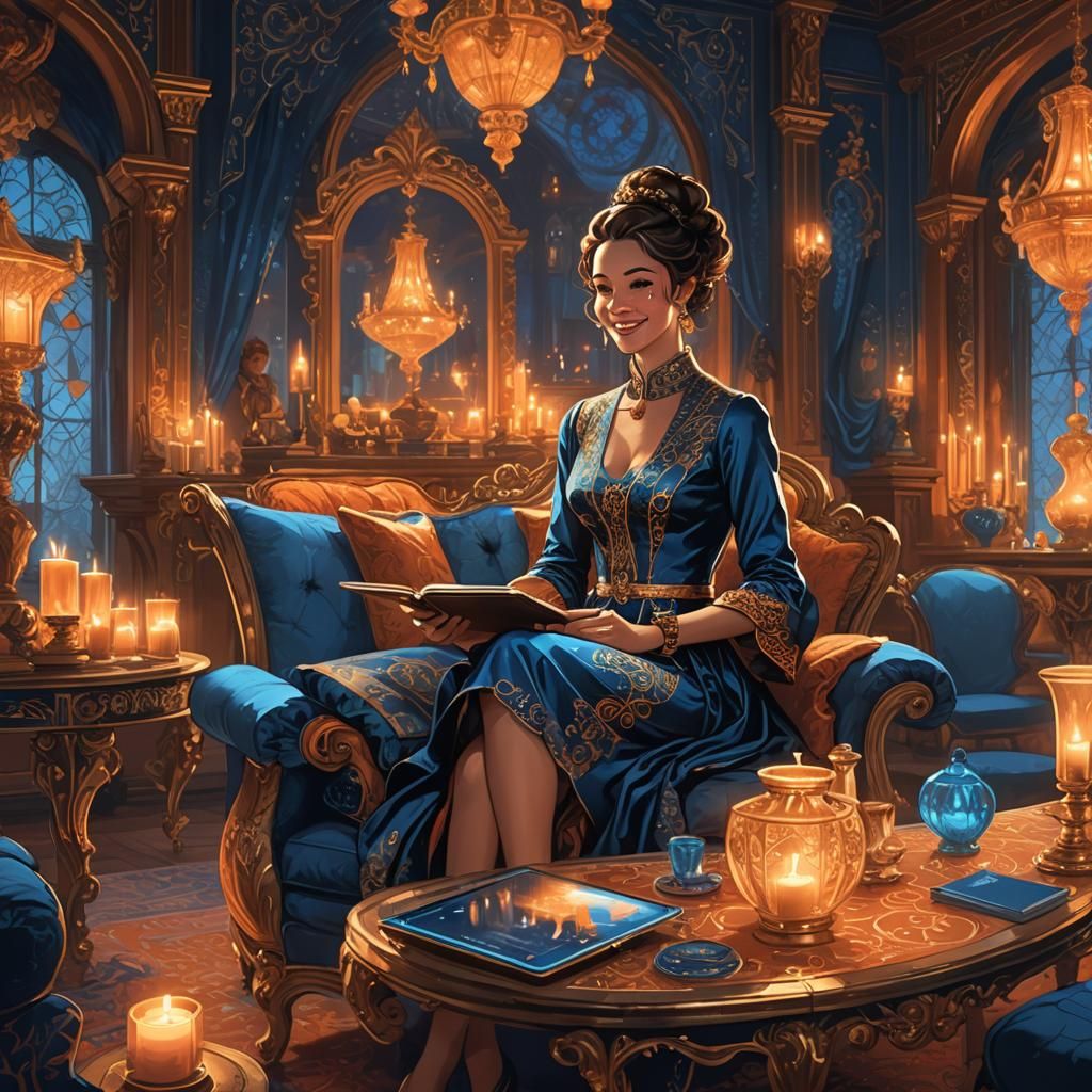 Lavish Sitting Room: A Hyper-Realistic Digital Art Piece