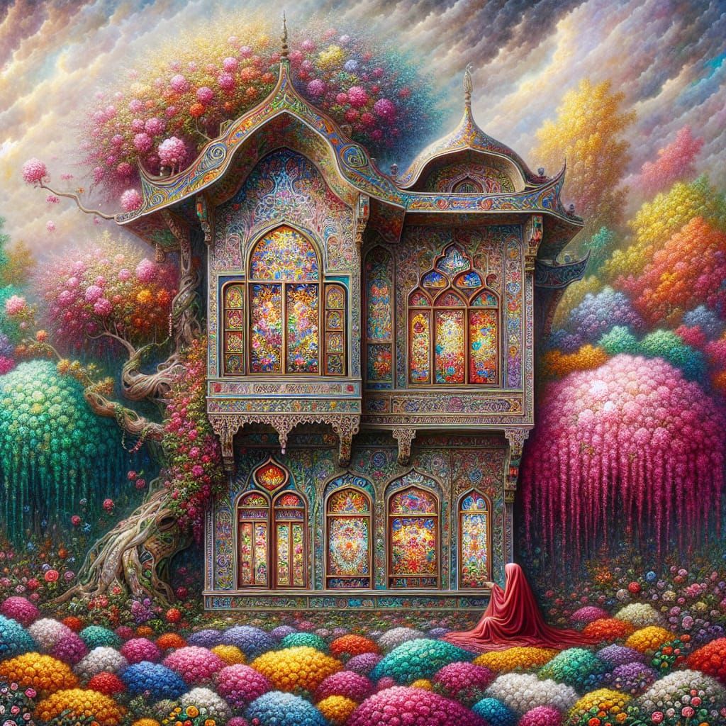 Vivid Fairy-Tale House Amidst Riotous Colors