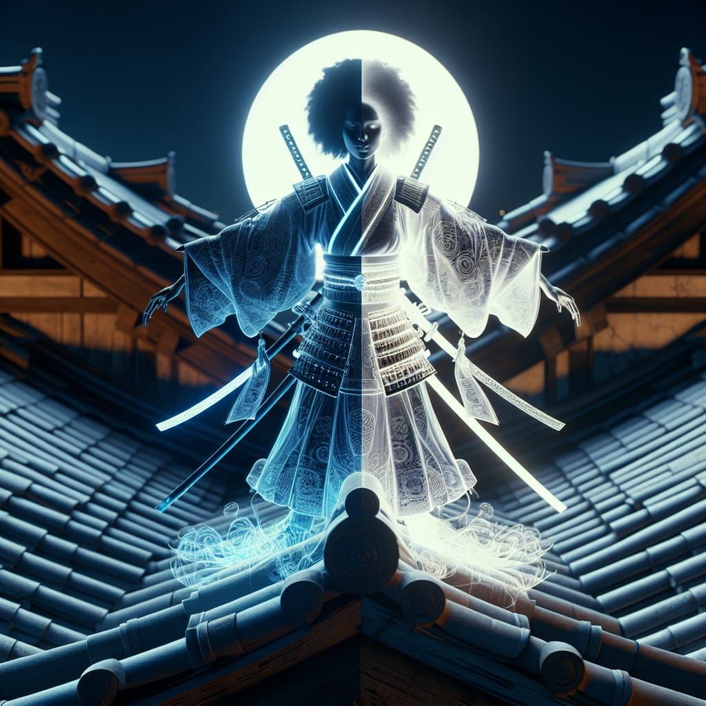 Afro Samurai on Rooftop in Sacred Symmetry