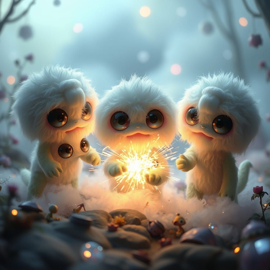 Adorable Glowing Creepers Prepare Whimsical Sparkler Blast
