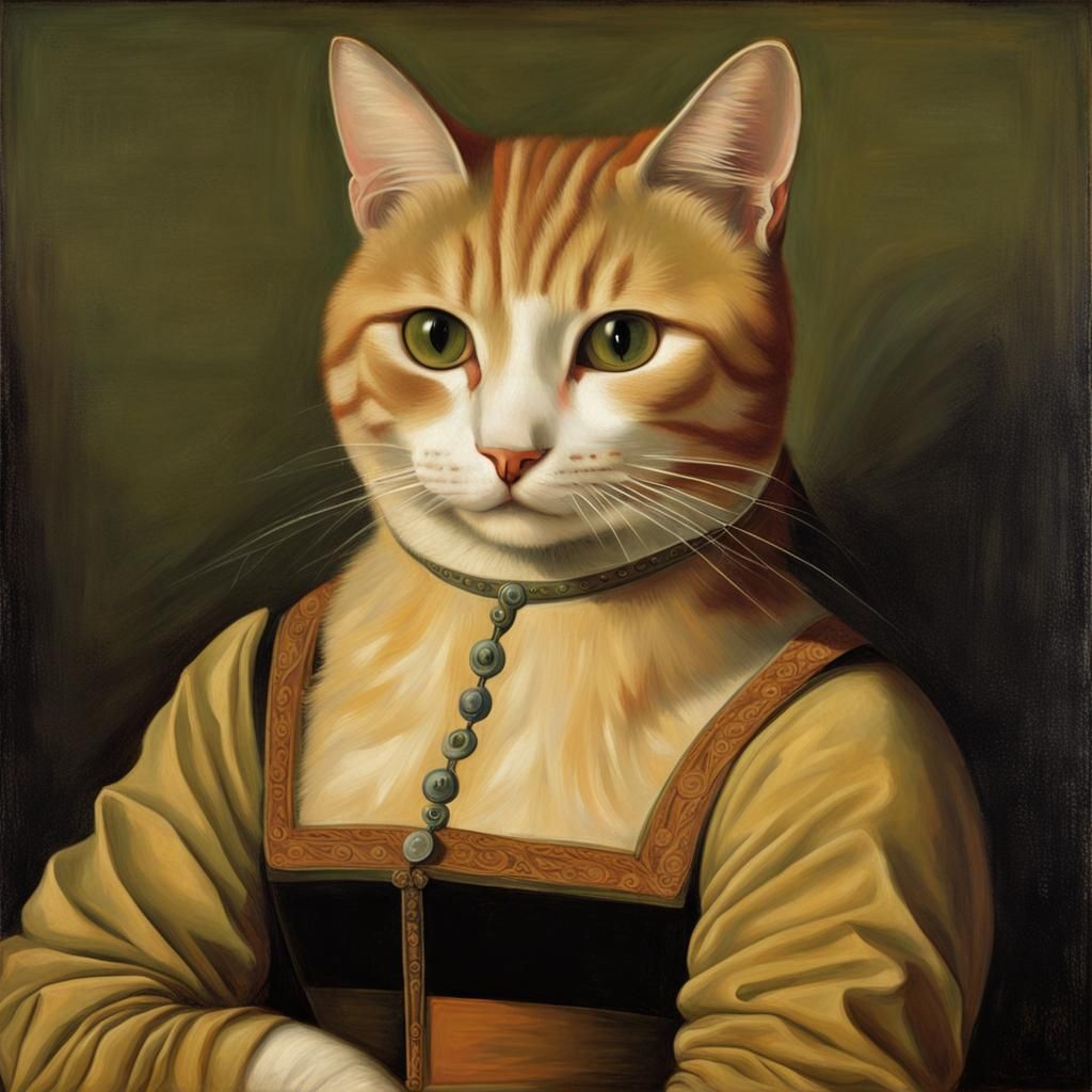 Cat as Mona Lisa: Renaissance Style Portrait