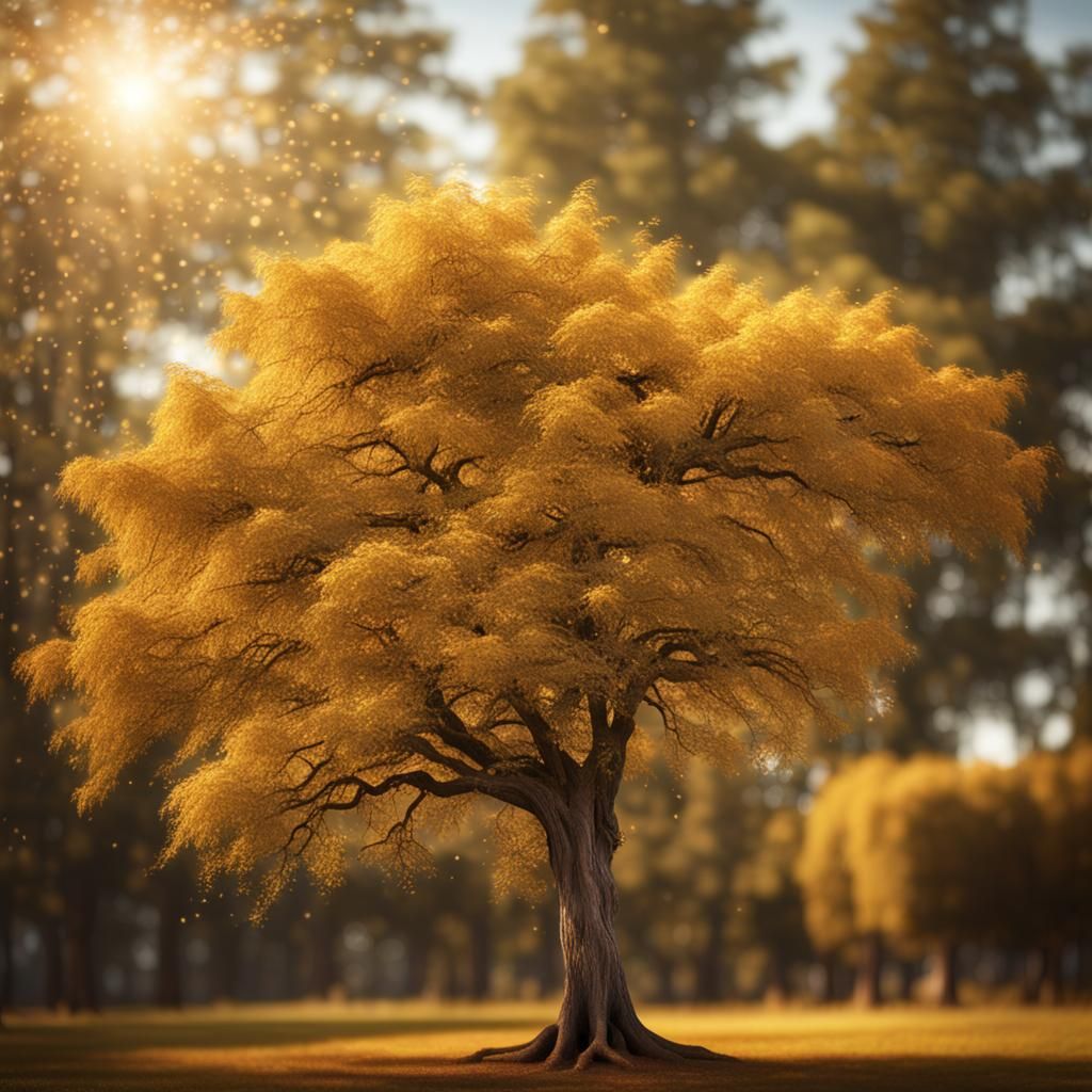 Yellow A full tree - Golden shower cypress tree
