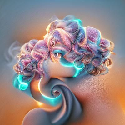 Glowing Pastel Smoky Curls in 8K Resolution