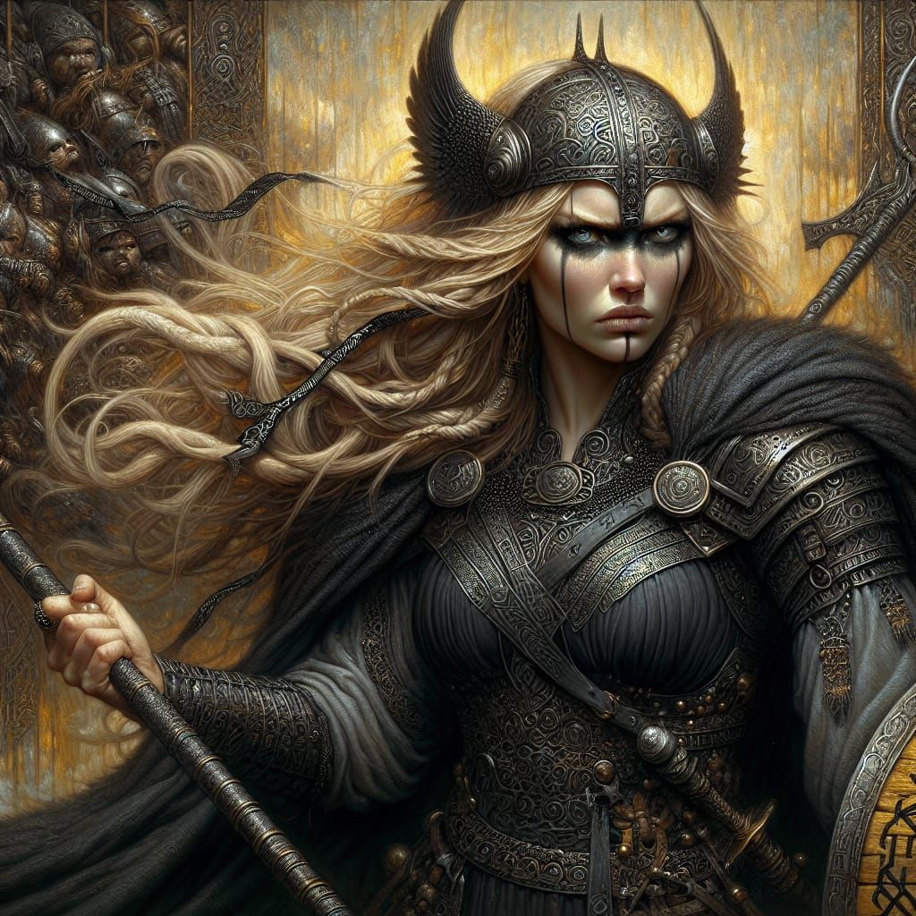 Viking Goddess Modgud: Dark Fantasy Concept Art