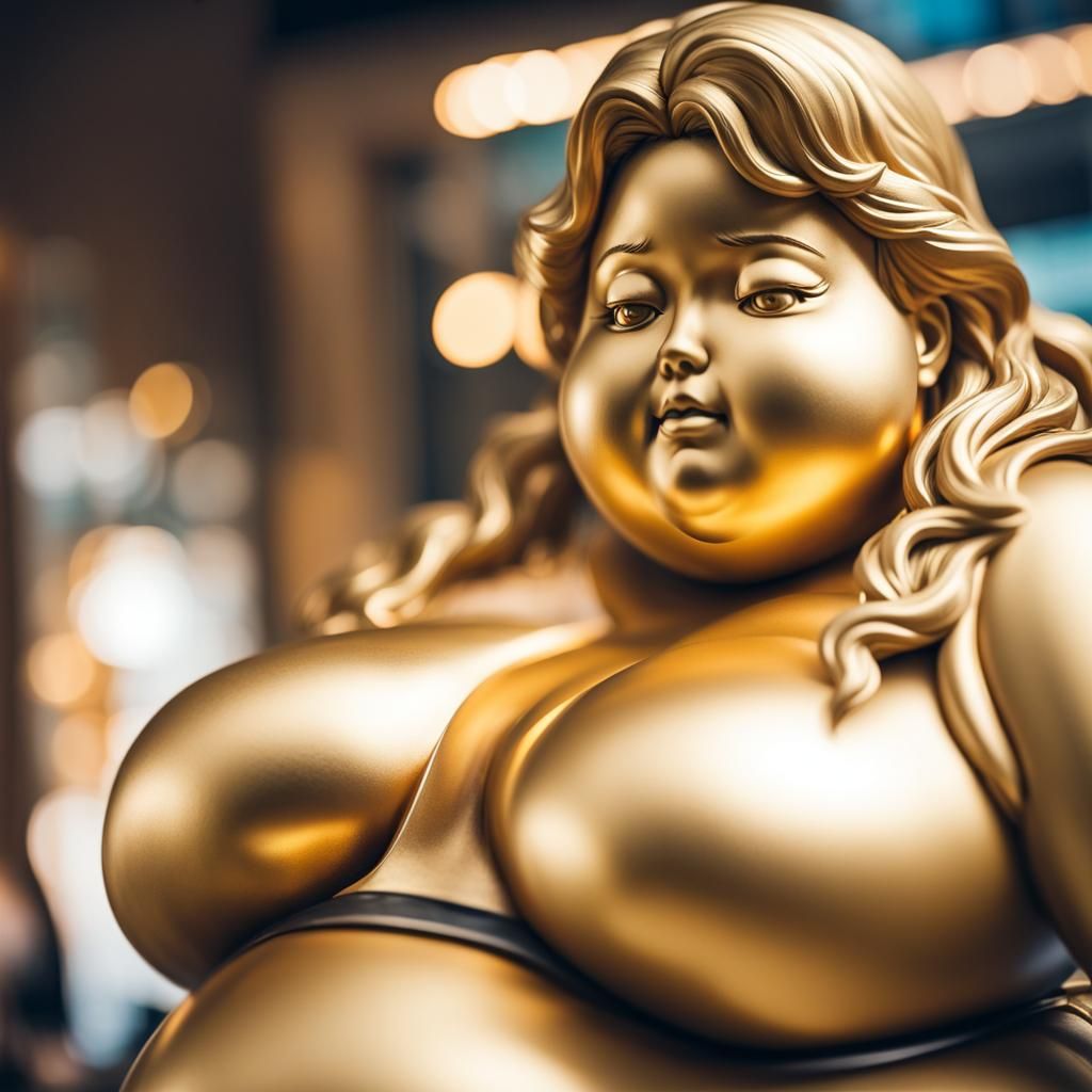 Golden Anime Girl Statue: Professional Photography