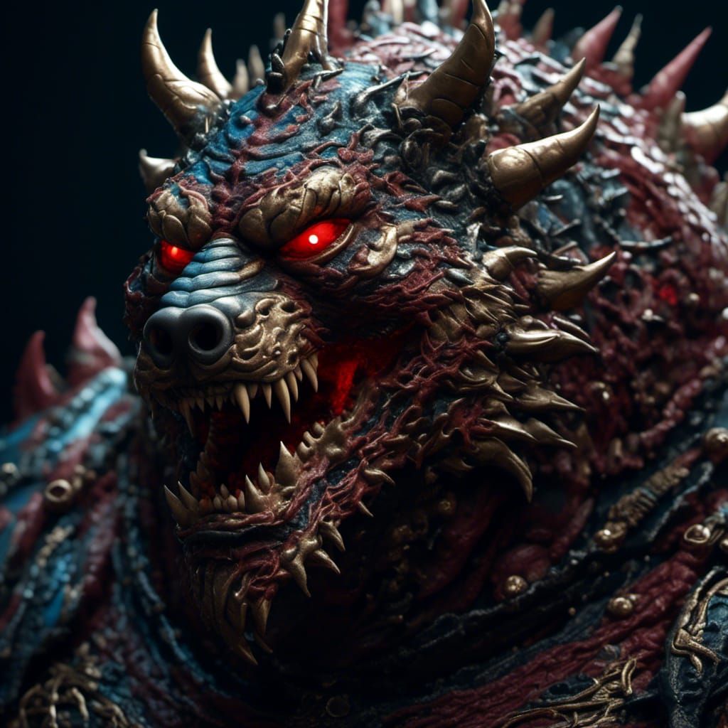 Creepy Porcelain Dragon Zombie Baby Portrait