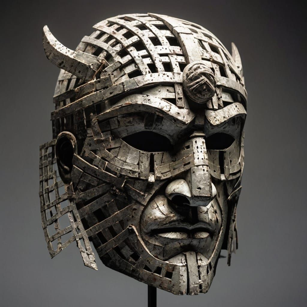 Warrior with Ossified Mask Illuminated by Lattice Light