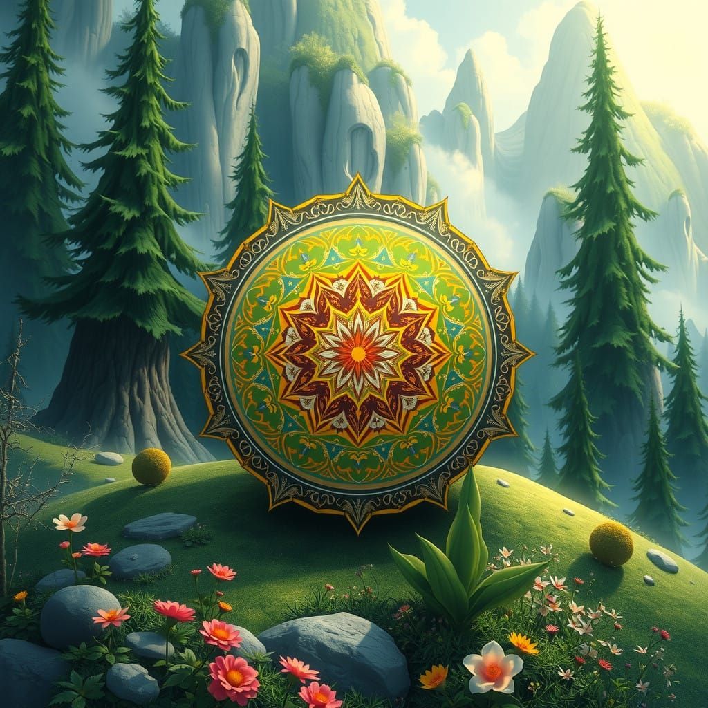 Interconnected Beauty in Dreamlike Landscape