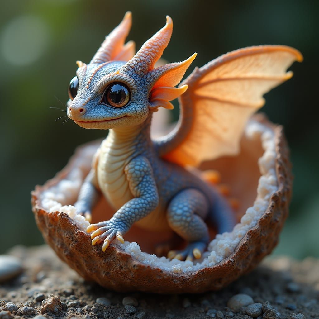 Surreal Dragon Emerges from Glowing Geode