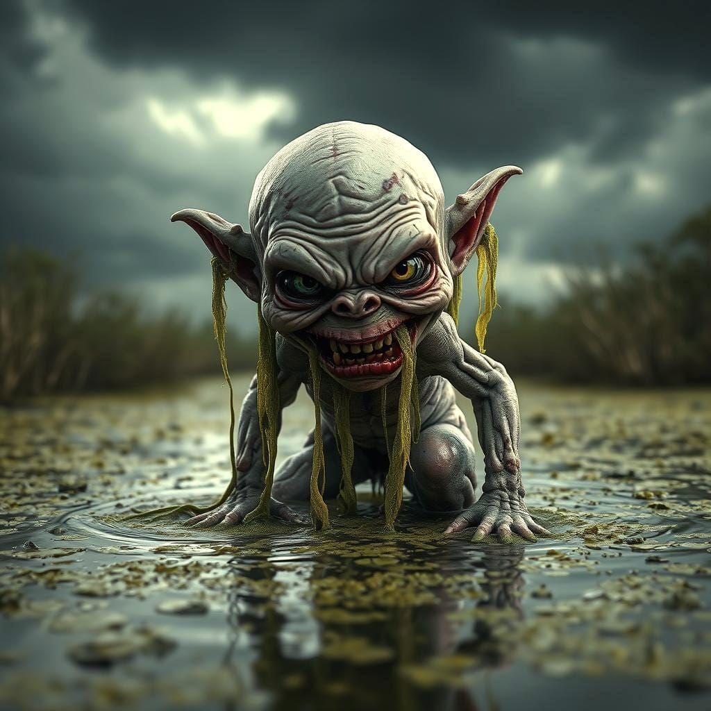 Troll baby in the swamp