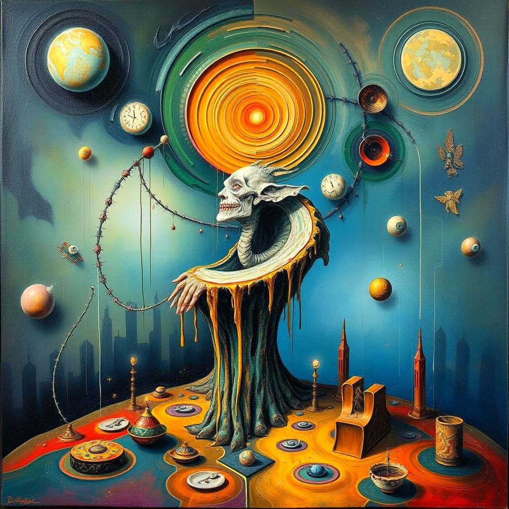 Surreal Distorted Abstract: Dreamlike Melting Canvas