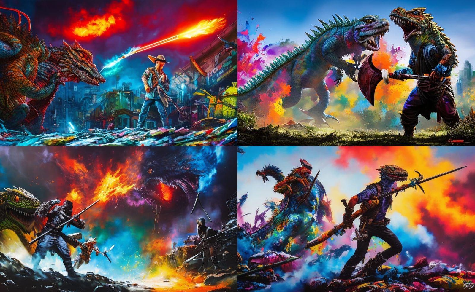 Monster Hunt: Graffiti Art Battle with Lizard