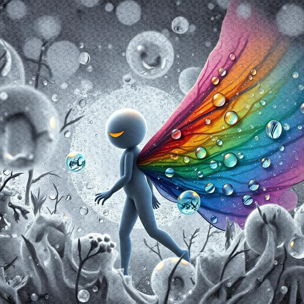 Glistening Dew Drops in Golden Light: Hyperrealistic Organic...