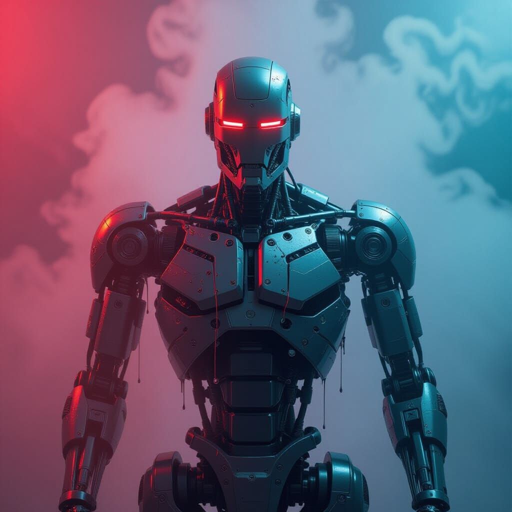 Armless Robot in Biomechanical Industrial Style