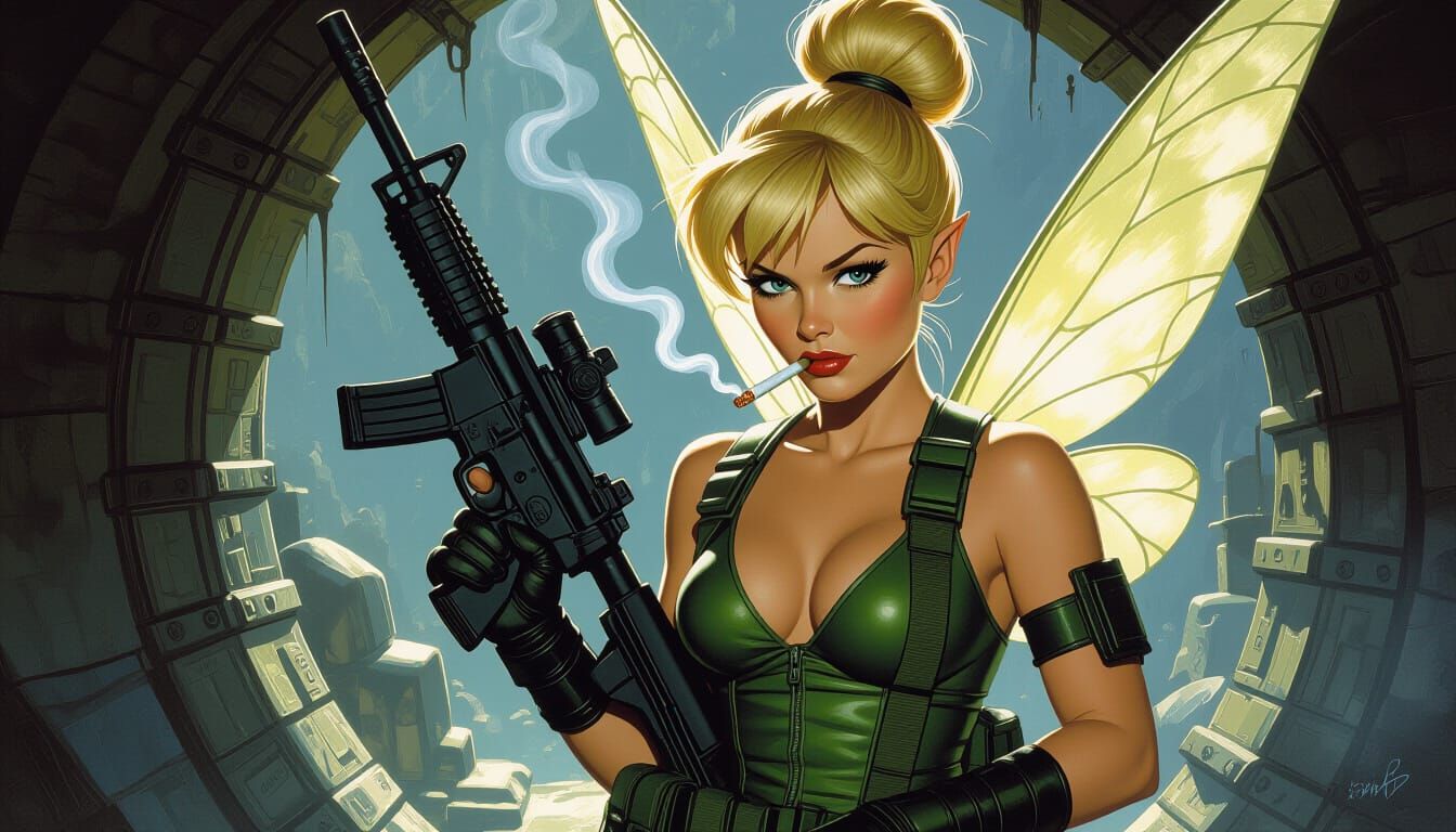 Tinkerbell as Tactical Commando in Cinematic Style