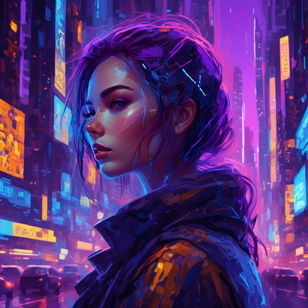 woman's face face futuristic city <lora:Binary Code:1.0> <lo...