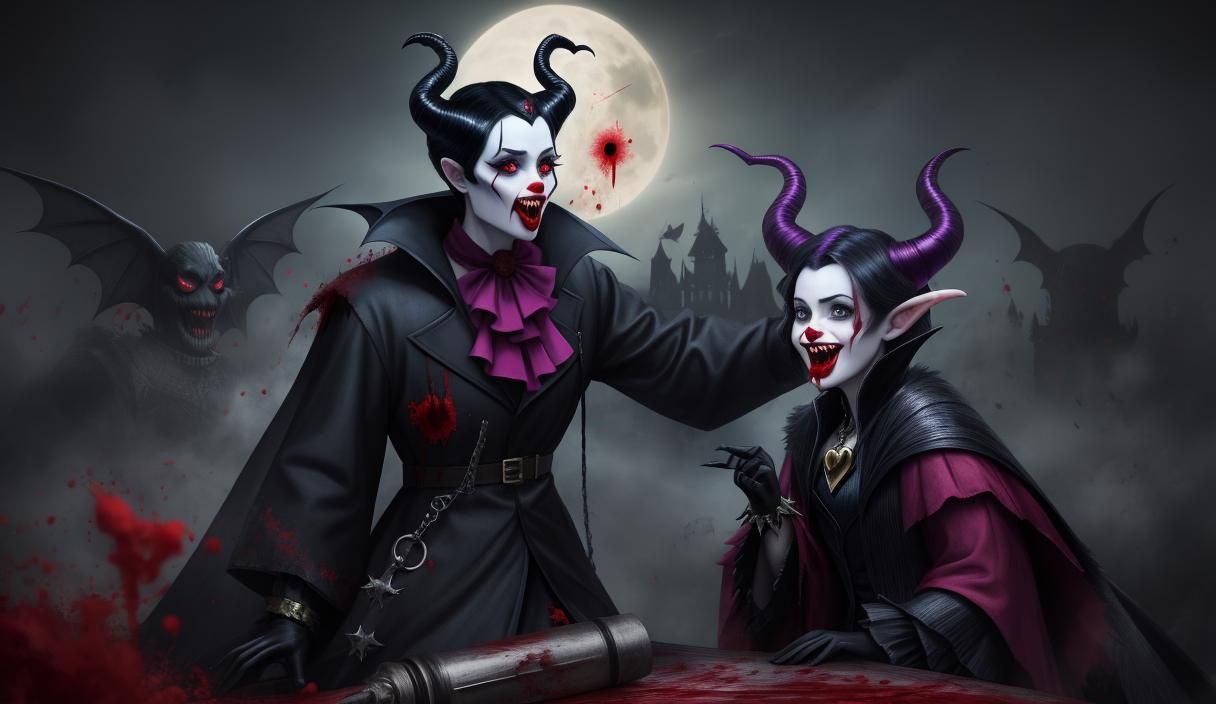 Scary Maleficent and her daughter