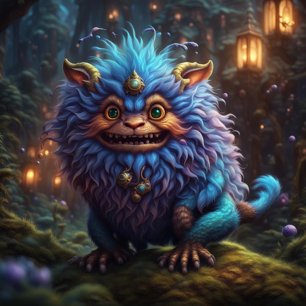 Mischievous Impish Creature in Detailed Digital Painting