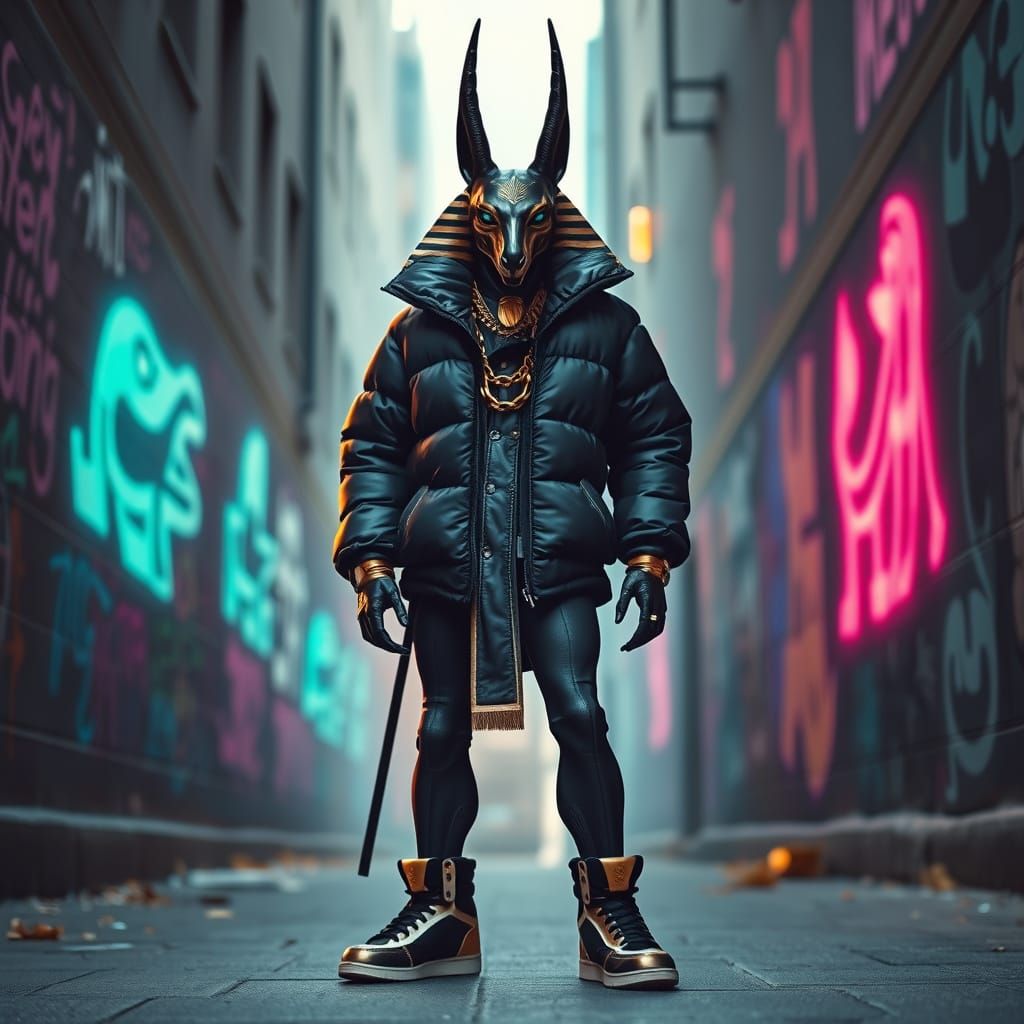 Anubis in Modern Streetwear Glory