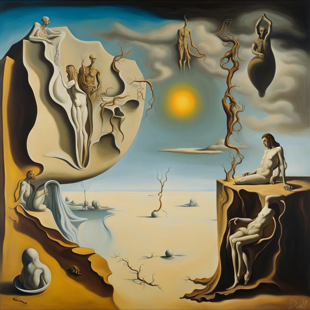 Surrealist Resurrection: A Dali-esque Oil Painting