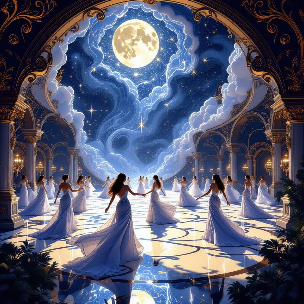 Celestial Ballroom Dance with Stardust and Cosmic Masterpiec...