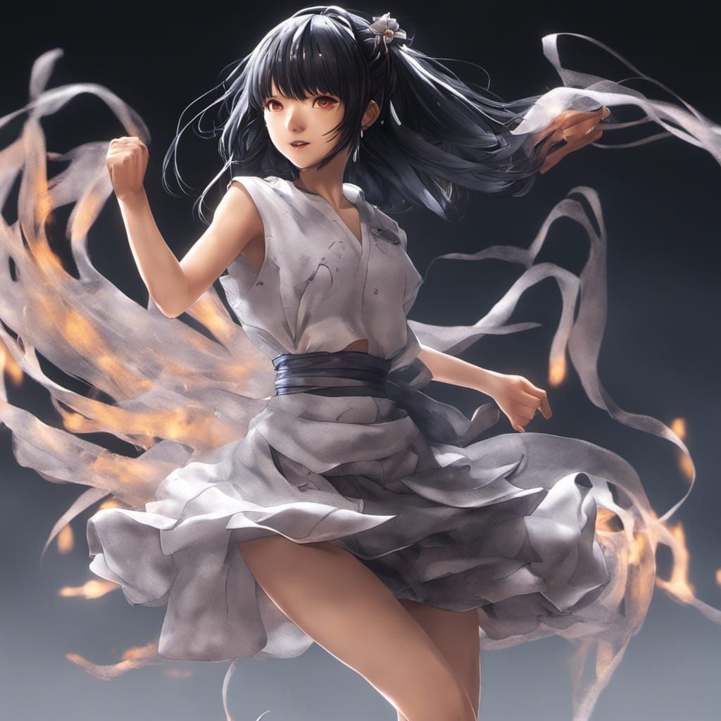 Anime-Style Hinata Dancing in the Dark: Hyperrealistic Rende...