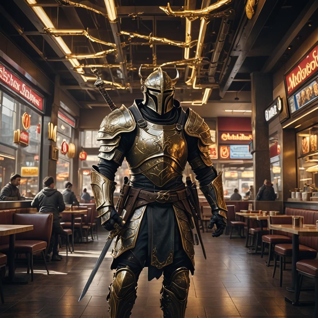 Elder Scrolls Warrior Enters McDonald's: Fantasy Meets Moder...