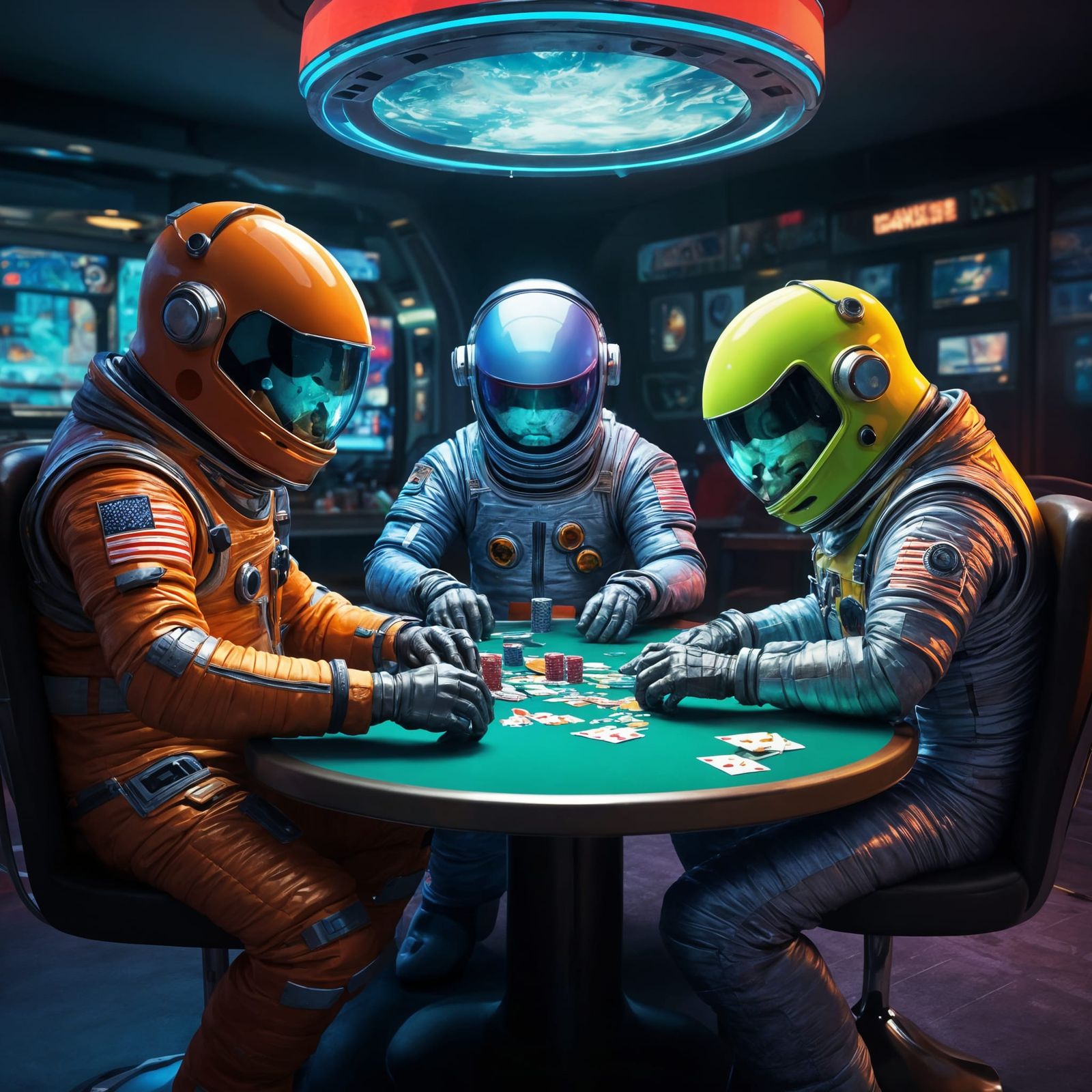 Astronauts Play Poker in Zero Gravity