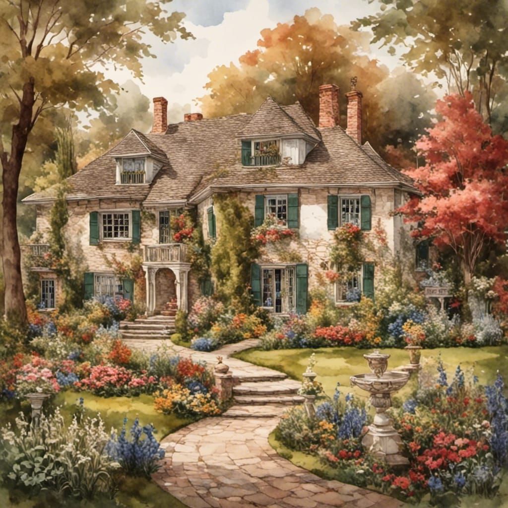 Better Homes and Garden in Antique Watercolor