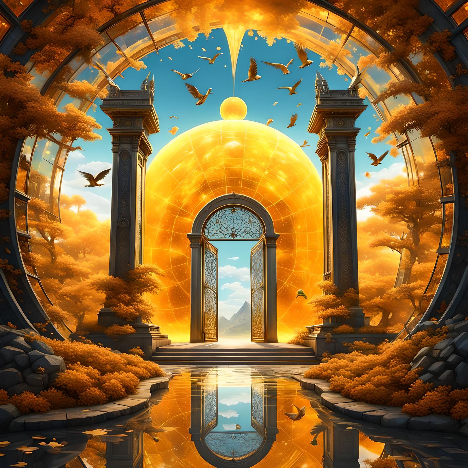 Surreal Glass Entrance to a Magical Realm