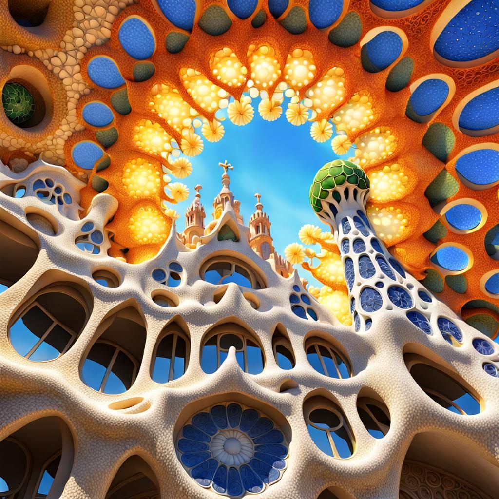 Gaudi Architecture in Barcelona: A Sun-Drenched Surreal Flow...