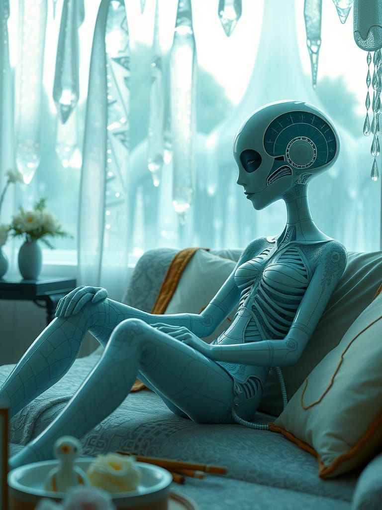 Whimsical Humanoid Figures in Glitchcore Luxury