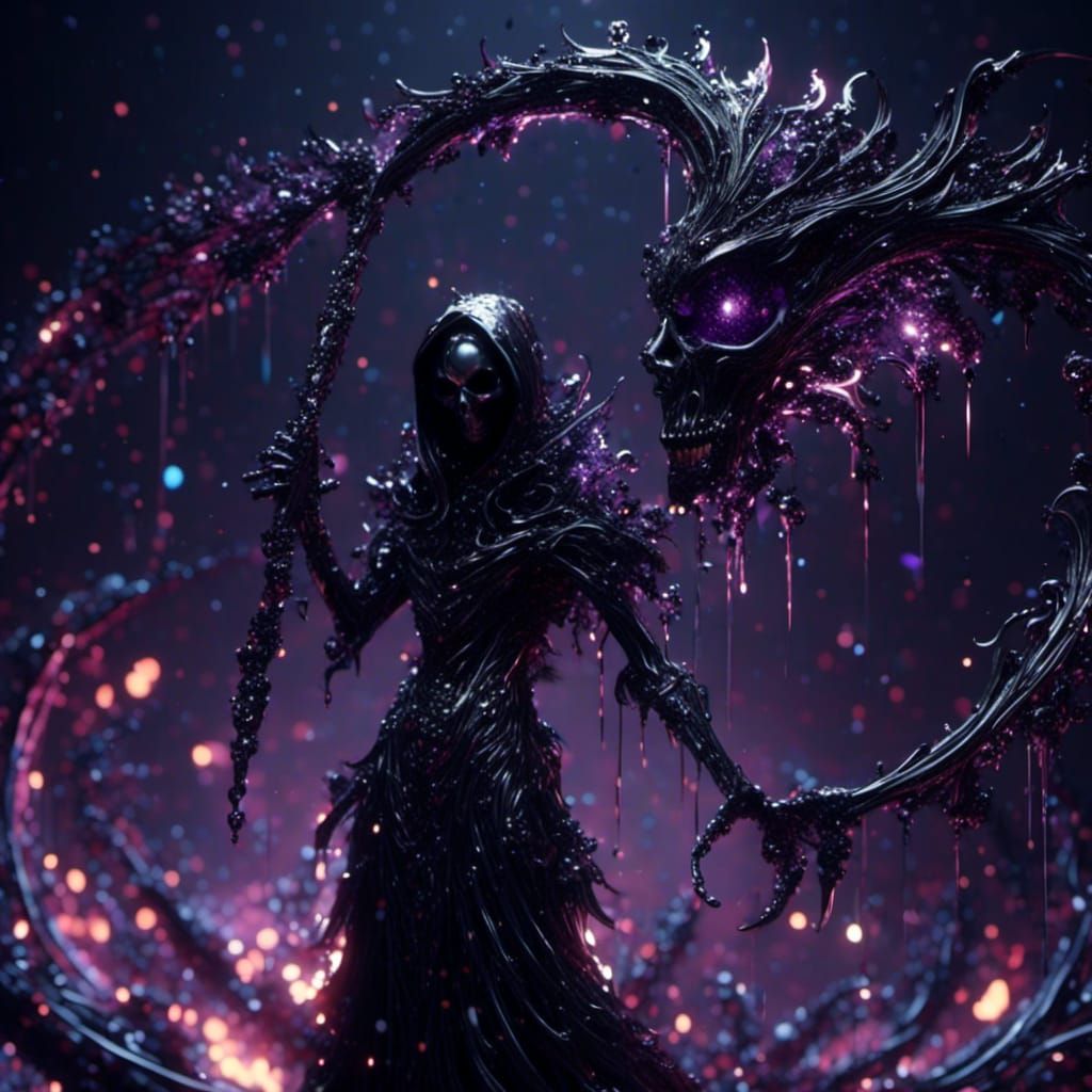 Gothic Grim Reaper with Sparkling Scythe