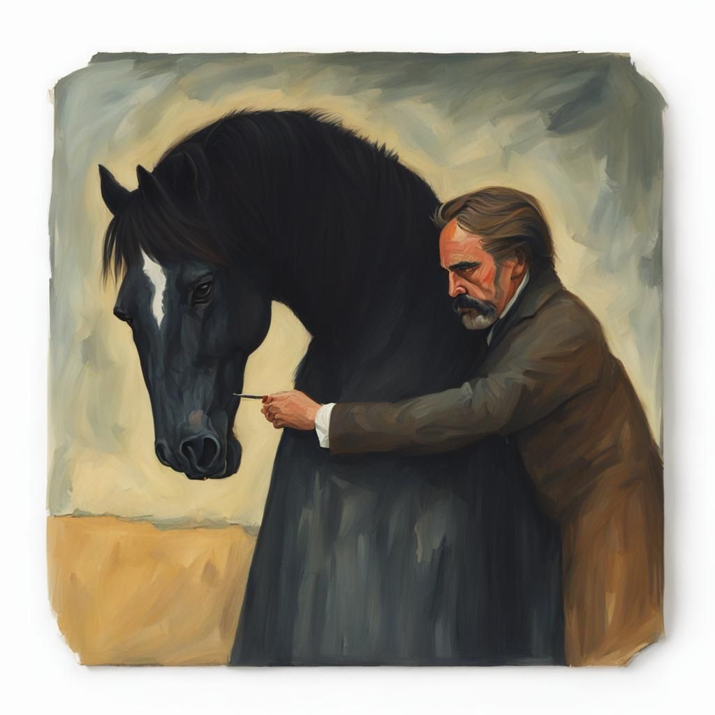 Nietzsche Portrait in Wes Anderson Style