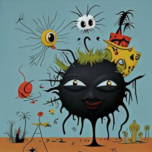 Surreal Swamp Creature in Abstract Cubism Style