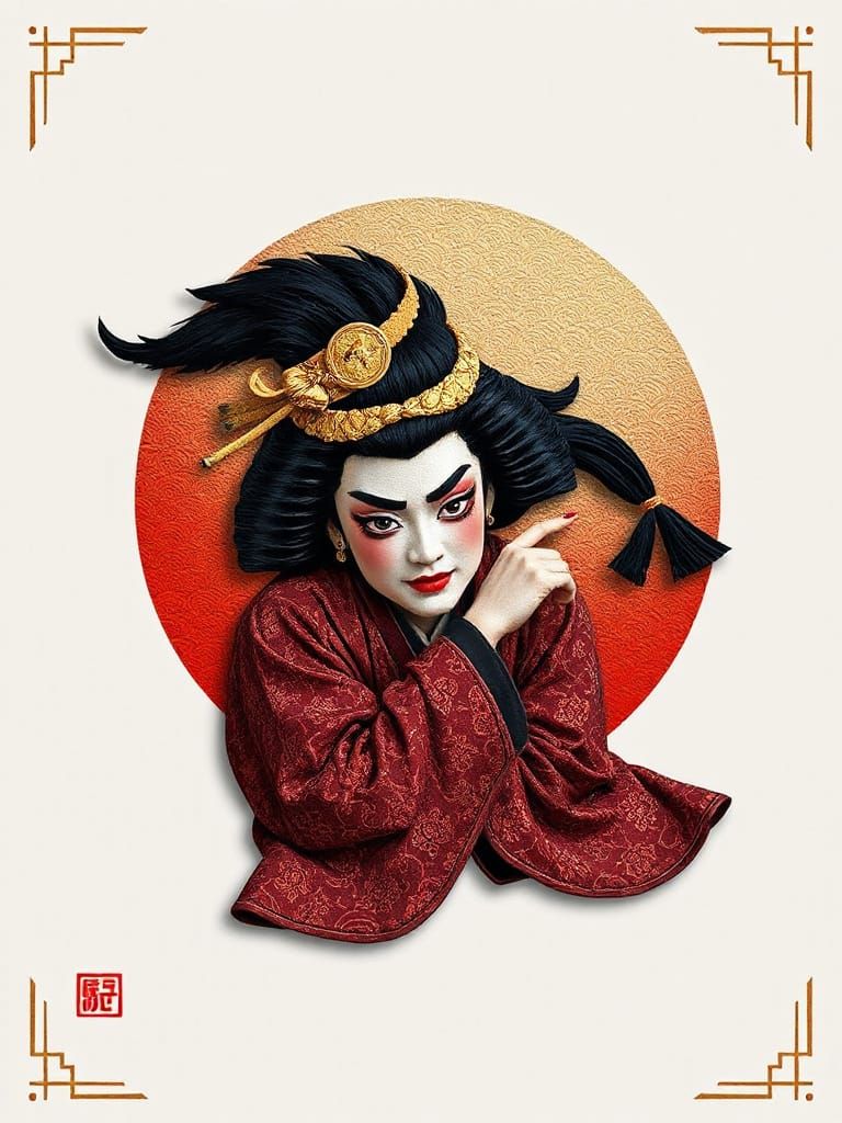 Minimalist Graphic Design Kabuki Poster
