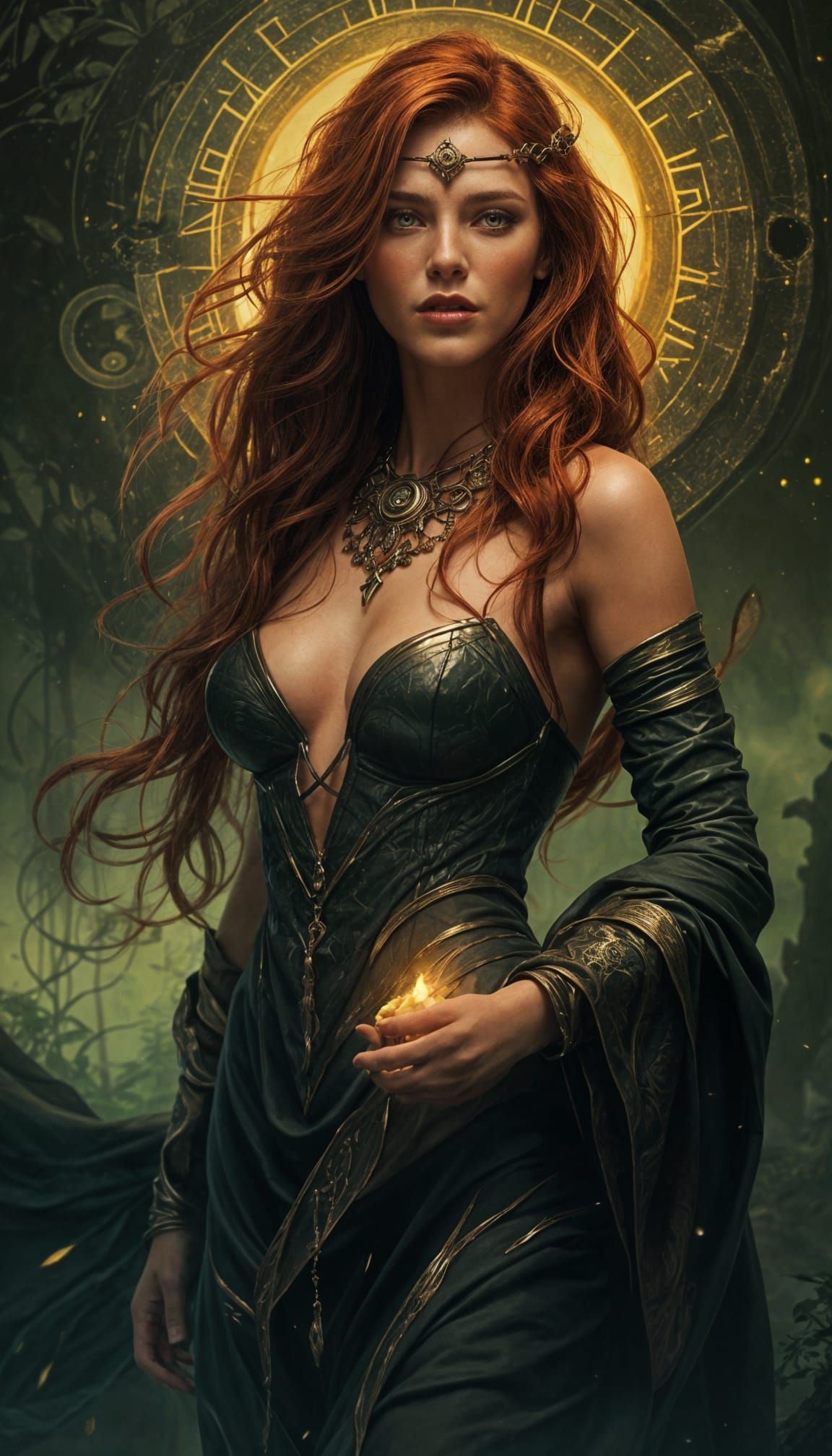 Dark Fantasy Priestess in Ancient Silks