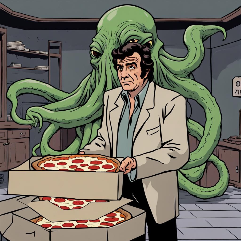 Columbo Delivers Pizza to Cthulhu