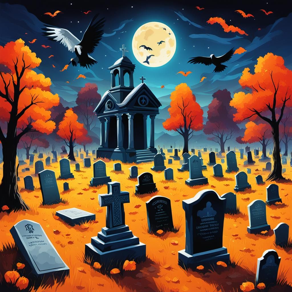Simple AI Image of a Graveyard